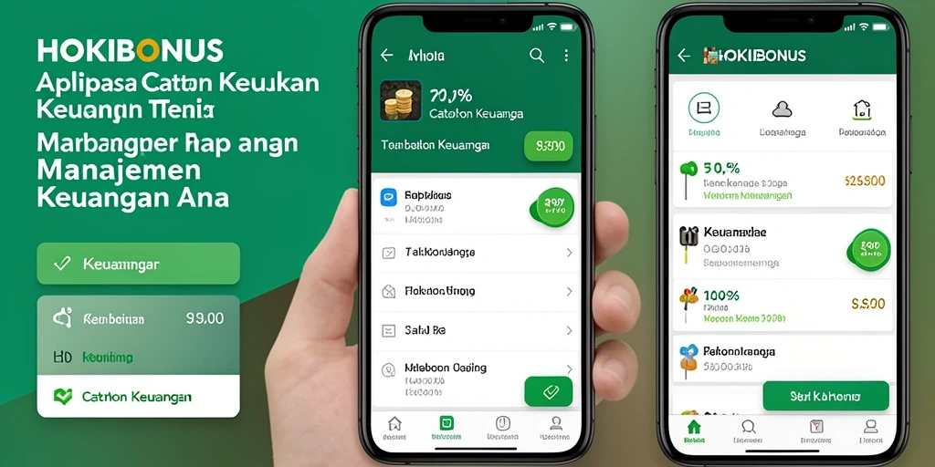 Tampilan antarmuka HOKIBONUS yang intuitif untuk Catatan Keuangan.