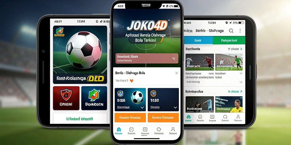 Antarmuka aplikasi JOKO4D yang menampilkan berita olahraga bola.