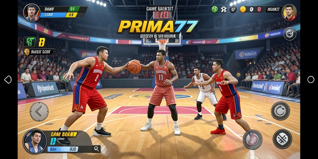 Screenshot menunjukkan aksi seru dalam game Basket PRIMA77.