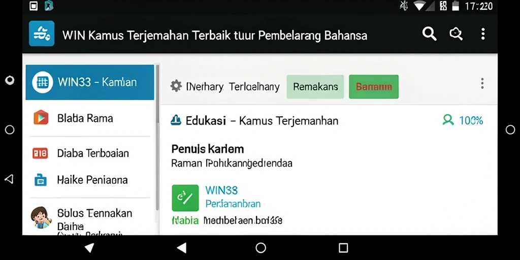 Antarmuka pengguna WIN33 yang menarik dan fungsional untuk terjemahan.