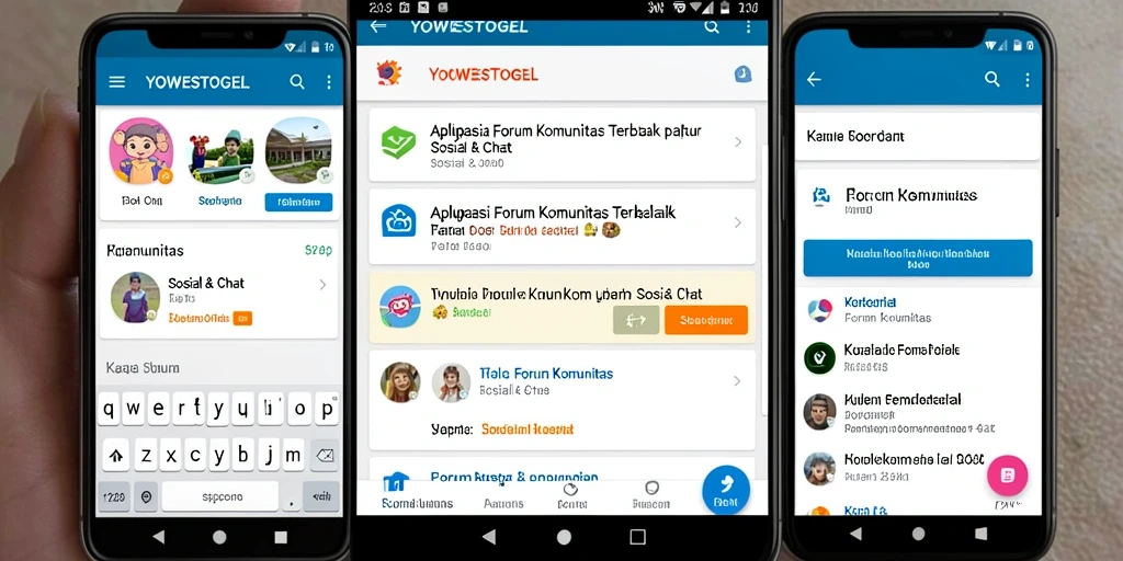 Antarmuka menarik aplikasi YOWESTOGEL untuk Forum Komunitas.